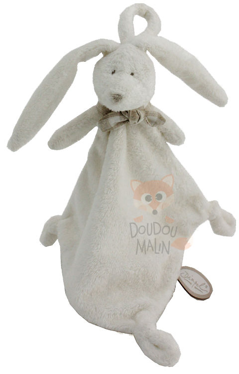  flore attache-sucette lapin blanc noeud 